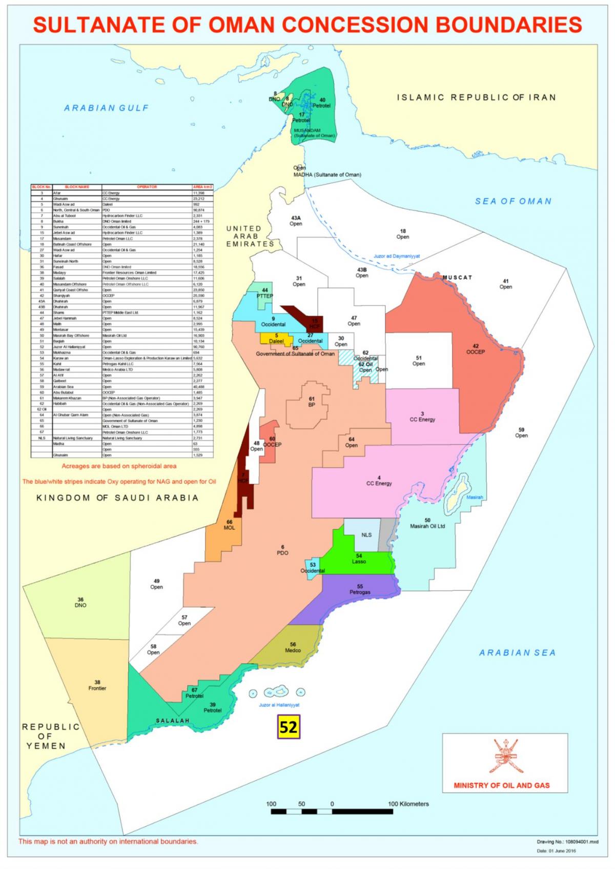 mapa koncesji Oman 