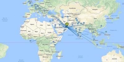 Oman Air mapę trasy lotu 