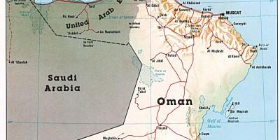 Oman mapa z miastami